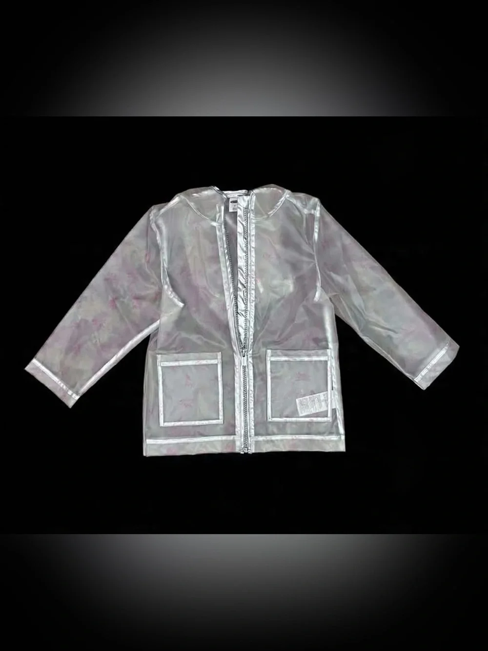 Old Navy 3T Kids Sheer Silver Raincoat Zip Front Jacket